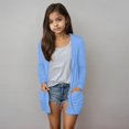 thumbnail image 2 of Cardigan Décontracté pour Petites Filles Bleu Taille 5-6T, 2 of 7