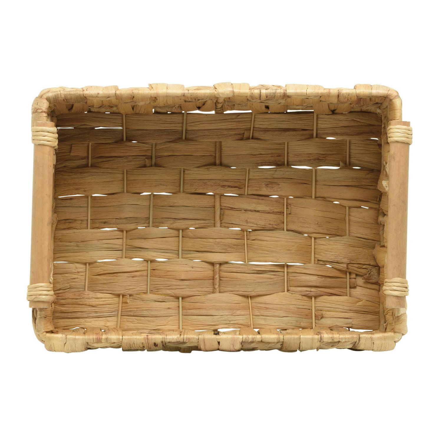 Zenna Home Panier de rangement tissé jacinthe d'eau et feuilles naturelles