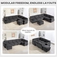 thumbnail image 3 of CoSoTower Modular Sectional Sofa, Oversized U-Shaped Couch with Spring Cushion, Corduroy Sofa for Living Room, Charcoal Grey, 3 of 7