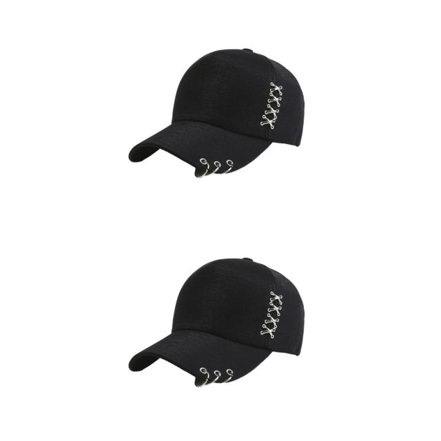 kurtrusly Adjustable Ring Baseball Cap Accessory For Stylish Life Classic Black 2Set