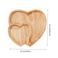 thumbnail image 3 of TopLLC Kitchen Gadgets, Kitchen Accessories, Kitchen Utensils, Kitchen Tool Heart Shaped Solid Wood Tray Double Fruit Tray Partitioned Solid Wood Tray Heart Shaped Solid Tray, 3 of 6