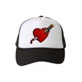 thumbnail image 1 of Trucker Mesh Vent Snapback Hat, Heart Dagger 3D Patch Embroidery Black, 1 of 1