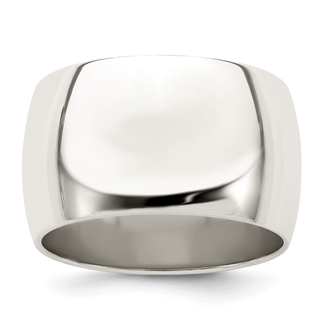 925 Sterling Silver 12mm Half Round Size 7 Band Ring