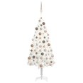 thumbnail image 1 of vidaXL Artificial Pre-lit Christmas Tree with Ball Set White 120 cm, 1 of 5