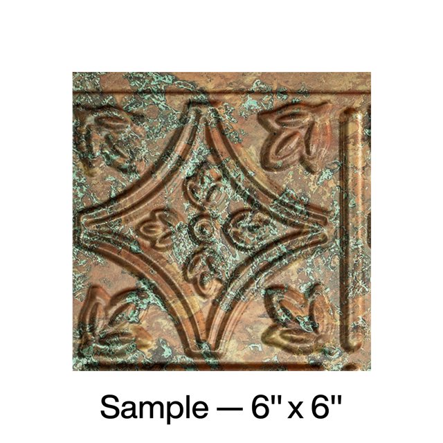 Fasade Traditional Style/Pattern 1 Decorative Vinyl Backsplash Panel Copper Fantasy 6X6 Inch Sample