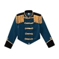 thumbnail image 4 of Aislor Veste à Manches Longues en Velours à Franges pour Enfants Cirque Groupe de Marche Uniforme Batteur Bleu Paon 8, 4 of 6
