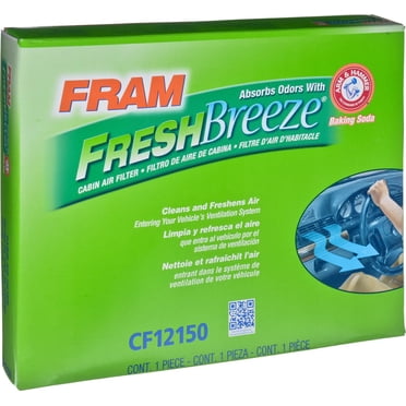 Filtre à air d'habitacle FRAM Fresh Breeze CF12150 avec bicarbonate de soude pour bras et marteau, pour certains véhicules Ford et Lincoln
