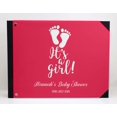 thumbnail image 2 of Darling Souvenir Pink Baby Footprint Personalized Baby ShowerGuestBookHardboundGuestSign-InBookGuestRegistryGuestbook-9 x 12 Inches, 2 of 4