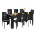 thumbnail image 1 of Gymax 9pcs Dining Set Wood Table and 8 Fabric Chairs Home Kitchen Modern, 1 of 9