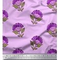 thumbnail image 1 of Soimoi Poly Georgette Fabric Leaves & Floral Block Print Fabric by The Yard 42 Inch Wide, 1 of 3