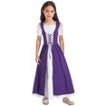 thumbnail image 3 of Mufeng Girls Medieval Renaissance Vintage Dress Velvet Robe Gown Renaissance Cosplay Halloween Party Dress Dark Purple 10, 3 of 7