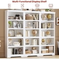 thumbnail image 2 of Tall Farmhouse Bookshelf - 6 Tier Adjustable Shelves, Anti-Tip Open Storage Rack, Floor Standing Bookcase for Home Office, Living Room, Library, Study, Balcony - Warm White Embossed, 6 Layers, W600, 2 of 6