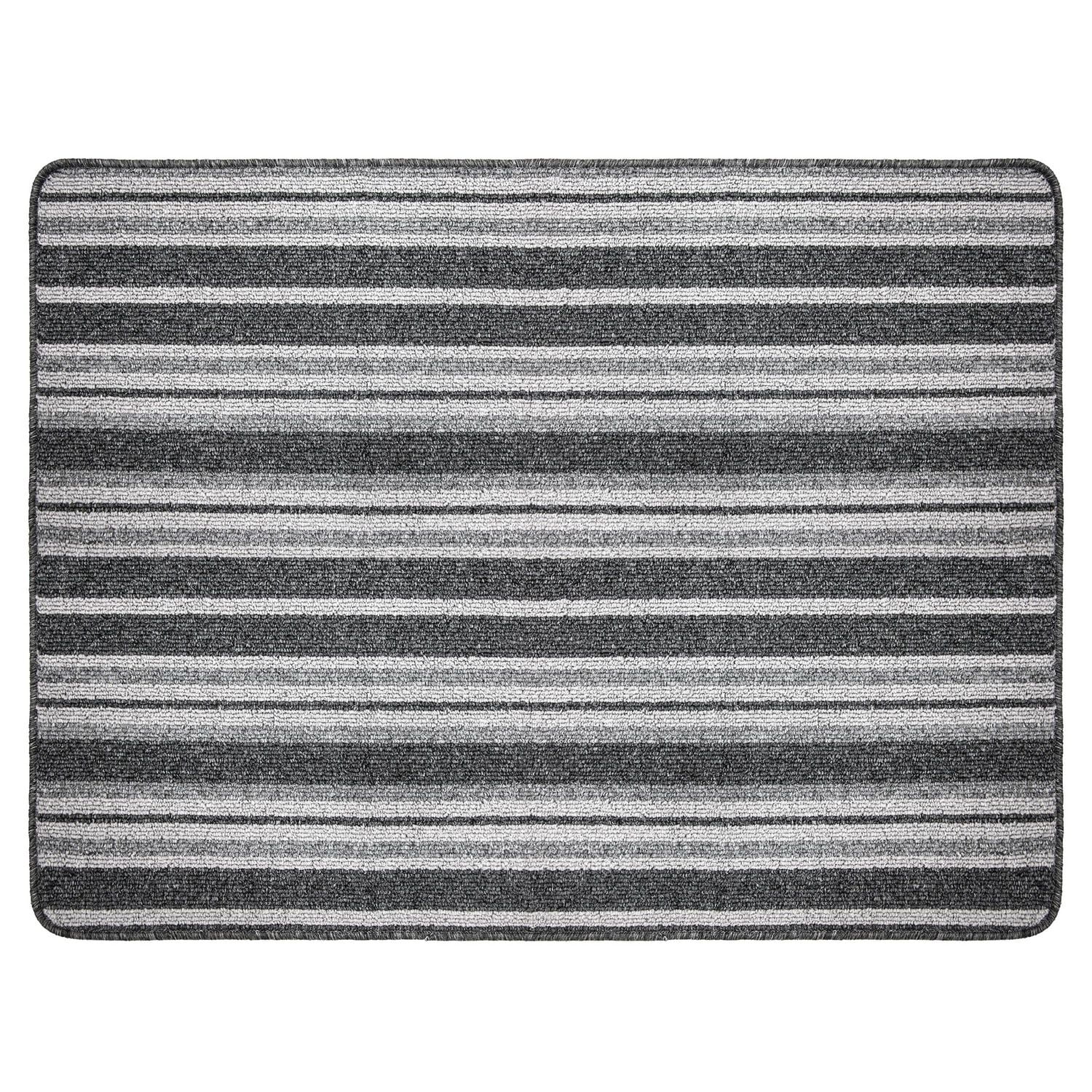 Tapis tufté rayé gris Linden de 2 x 4 pi