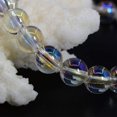 thumbnail image 2 of Angelstones Aqua Aura Quartz Clair Pierre Précieuse Perles Rondes 8 mm Bracelet Extensible 7 Pouces Unisexe, 2 of 4
