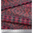 thumbnail image 2 of Soimoi Poly Georgette Fabric Check & Damask Ethnic Decor Fabric Printed Yard 42 Inch Wide, 2 of 3