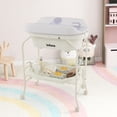 thumbnail image 4 of INFANS Table à Langer pour Bébé avec Baignoire, Station de Commode à Couches Pliable avec Roues de Soutien de Bain Amovibles, Support de Rangement Imperméable pour Matelas, Support d'Organisateur Portable pour Nouveau-Né Nourrisson, 4 of 9