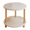 thumbnail image 1 of White Round Coffee Table For Home Decor Living Area With Practical Double Layer Storage And Space Saving Design Furniture 20.87X15.75X15.75 Inches White, 1 of 6