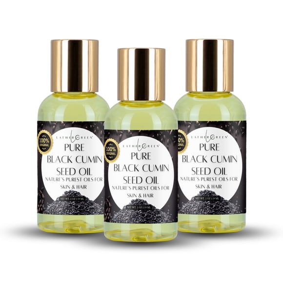 100% Pure Black Seed Oil – Cold Pressed, Virgin Oil for Skin, Hair & Scalp Nourishment | 3 packs by LatherGreen