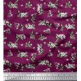 thumbnail image 1 of Soimoi polyester Crepe Fabric Leaves,White Floral & Hummingbird Decor Fabric Printed Yards 52 Inch Wide, 1 of 3