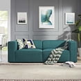 thumbnail image 1 of Modway Mingle 2-Piece Fabric Upholstered Loveseat in Teal Finish, 1 of 5