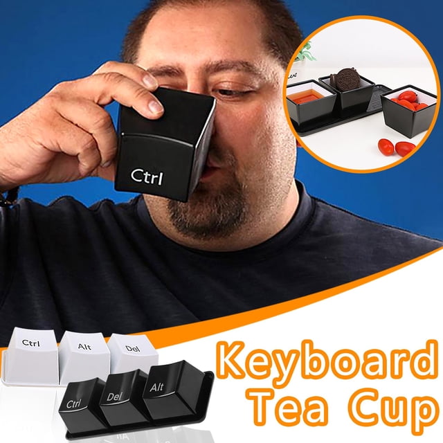 Ensemble de 3 Tasses à Thé Clavier Touche Ctrl-Alt Tasse Contenant à Café pour Maison Bureau