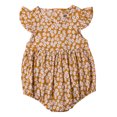 thumbnail image 1 of Xingqing Nouveau-Né Baby Fille Floral Volant Classique Bouton Rond Outfit, 1 of 10