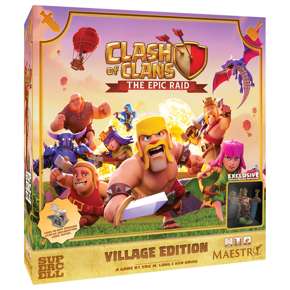 Clash of Clans: The Epic Raid Village Edition English Version Strategy Board Game, by Asmodee/Maestro