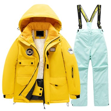 Sunnyoo Children's Ski Suit Fleece Multi Pocket Jacket and Pants Windbroof Snowboarding Winter Warm Snowsuit