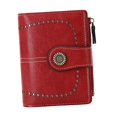 thumbnail image 4 of Esquirla Small Wallet Multifunctional Foldable Short Wallet for Street Shopping Women dark red, 4 of 8