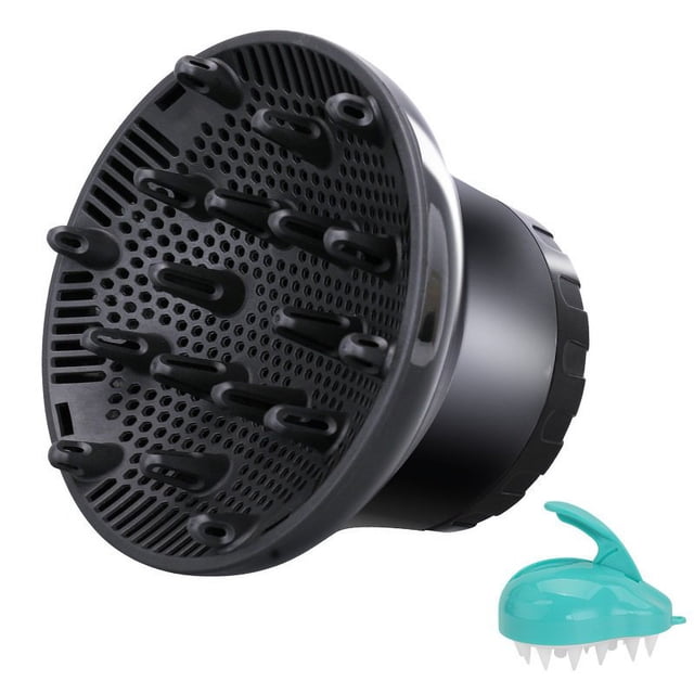 MesaSe Diffuseur de Curling Diffuseur de Sèche-Cheveux pour les Cheveux Naturels Ondulés Réglable 1,38-2,6 Pouces Buse avec Brosse de Shampooing, Blanc