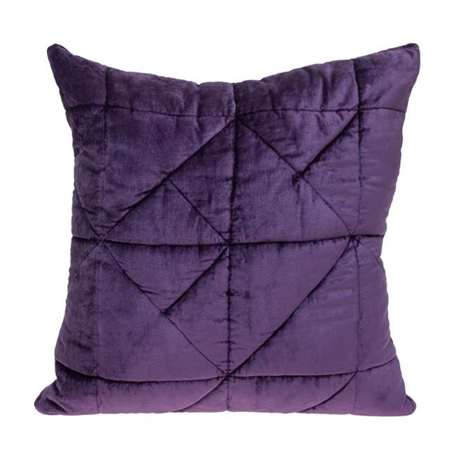 HomeRoots 402900 Coussin Décoratif en Velours Violet Épais Cousu Géo