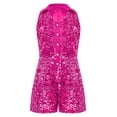 thumbnail image 3 of renvena Short Sequin Jumpsuits Pageant Romper For Girls Jazz Hip Hop Dancing Wedding Evening Hot Red 14, 3 of 5