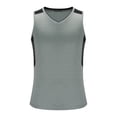 thumbnail image 3 of Styesk Tank Tops Men Fashionable Men's Spliced Solid Color Sports And Casual Round Neck Top, 3 of 7