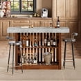 thumbnail image 2 of GloryStar 63 Inch Modern Bar Table, Counter Height Design with 2-Tier Storage, Accommodates 4-8 People, Versatile Pub Table for Breakfast, Coffee, Dining Room, Bistro, or Living Room, 2 of 7