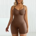 thumbnail image 2 of PEASKJP Shapewear Thong for Women Firm Control Crew Neck Body Suits for Womens Ribbed Seamless Tops, Coffee S, 2 of 5