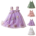 thumbnail image 4 of AJIWYH Robes pour Enfants Robe Sans Manches Brodée pour Tout-Petites Filles Danse Fête Robes Florales Violet pour 3-4 Ans, 4 of 4