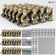 Square B1-B5 military building block set 24pcs small particle assembly toys