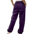 thumbnail image 3 of AherBiu Pantalon de Survêtement en Molleton pour Femmes, Ample, Taille Haute, Décontracté, Athlétique, Joggers avec Poches, Course, Gym, Entraînement, Pantalon, 3 of 5