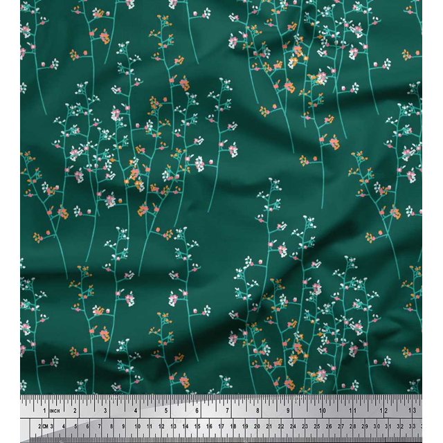 Soimoi Poly Georgette Fabric Artistic Floral Print Fabric by The Yard 52 Inch Wide