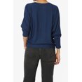 thumbnail image 2 of Haut Côtelé Décontracté à Manches 3/4 Dolman Col Bateau pour Femmes, 2 of 7