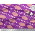 thumbnail image 3 of Soimoi Purple Cotton Poplin Fabric Aztec Geometric Print Fabric by Yard 56 Inch Wide, 3 of 3