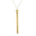 thumbnail image 1 of 14k Yellow Gold Diamond Cut Ball Multi Strand Chain Tassel Necklace, 18", 1 of 1