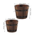 thumbnail image 2 of GOOHOCHY 2Pcs Barrel Planter Brown Wood Container For Indoor Gardening And Decor, 2 of 8