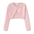 thumbnail image 1 of Besolor Girls Knit Cardigan Shrug Long Sleeve Button Closure Sweaters Cute Bowknot Front Cropped Tops Dress Cover Ups, 1 of 4