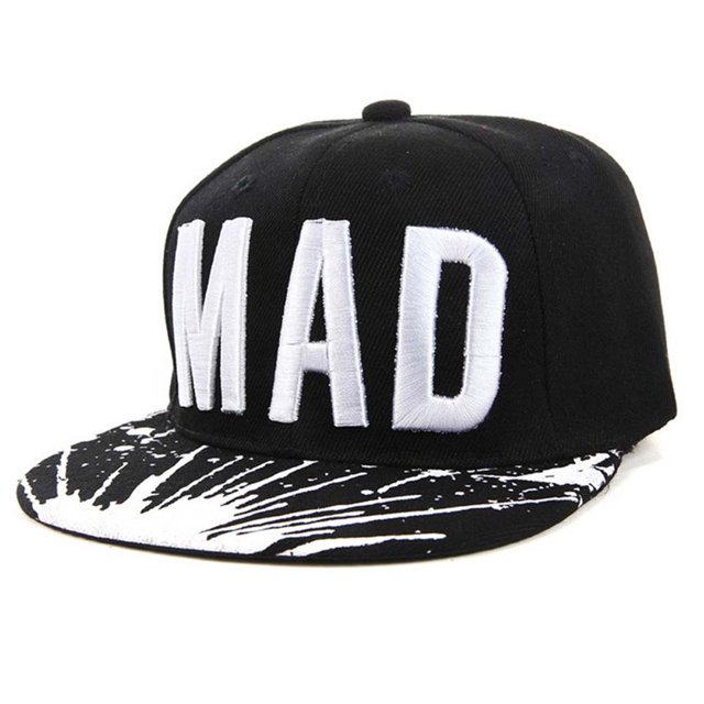 TIEVOSA Trend Hat Snapback Cap Kid Boys Girls Letters Baseball Caps Flat Hop Cap(Black)