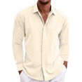 thumbnail image 1 of TIMIFIS Chemises Décontractées pour Hommes à Boutons, Mode d'Automne, Manches Longues, Col Rabattu, Blouse, Nouvelles Chemises Habillées Régulières Unies, 1 of 5