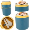 thumbnail image 1 of 710ml Vacuum Insulated Food Container for Hot Food 304 Stainless Steel Thermal Wide Mouth Collapsible Spoon Portable Lunch Thermos with Silicone Handle, 1 of 7