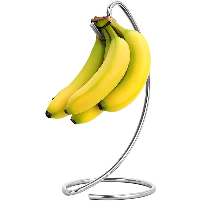 Banana Hanger Stand for Kitchen Countertops | Modern Satin Nickel Banana Holder Tree Hook.