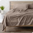thumbnail image 1 of Bare Home Ensemble de Draps en Flanelle - 100 % Coton - Poche Profonde - Très Grand Simple, Taupe, 3 Pcs, 1 of 7