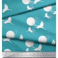 thumbnail image 3 of Soimoi Poly Georgette Fabric Bamboo Tree,Moon & Stork Bird Print Fabric by Yard 42 Inch Wide, 3 of 3